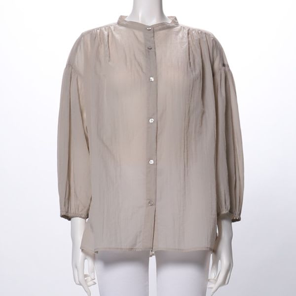 ギャザーバンドカラーブラウス