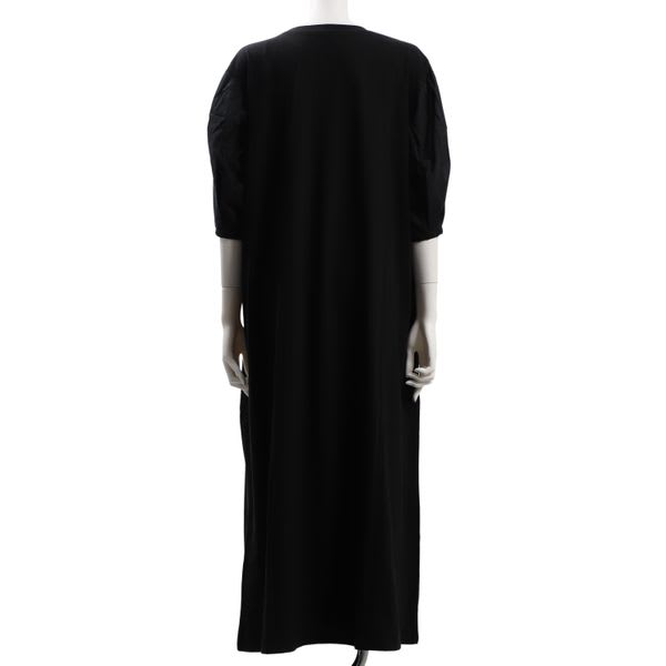 シアーパフクルーネックワンピース