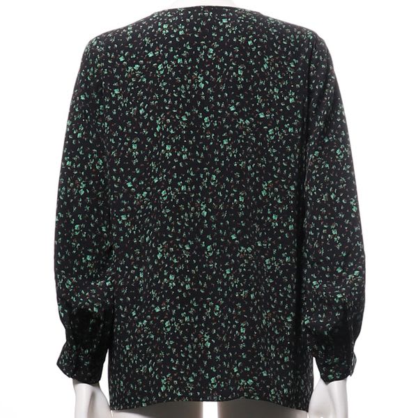 小花柄フロントボタンブラウス