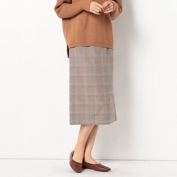 チェック柄セミタイトスカート