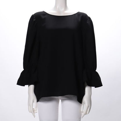 バックリボン結びデザインキャンディスリーブブラウス