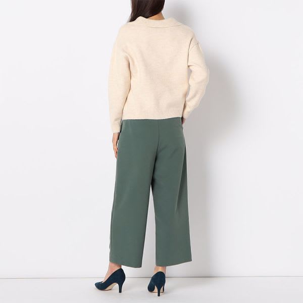 ハイウエストボタンワイドパンツ