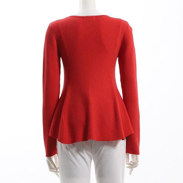 ペプラムデザインリブニット