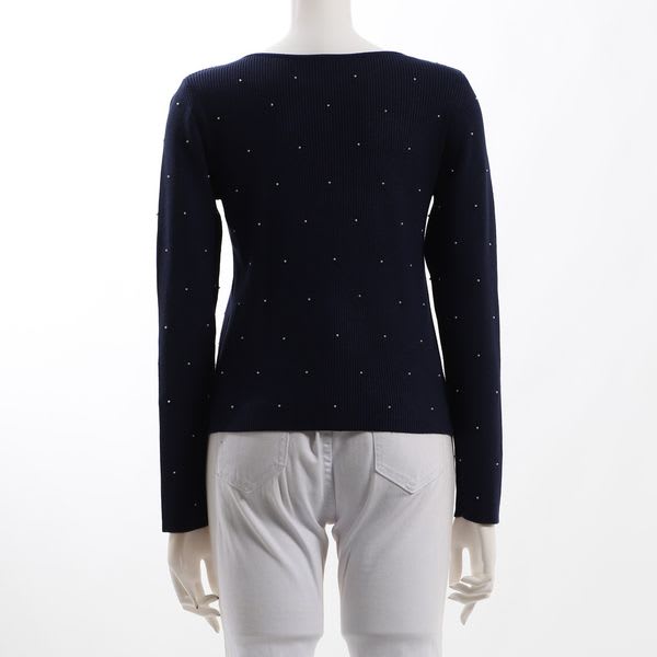 パールデザインリブニット