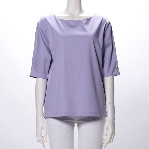 袖パールボートネックカットソー