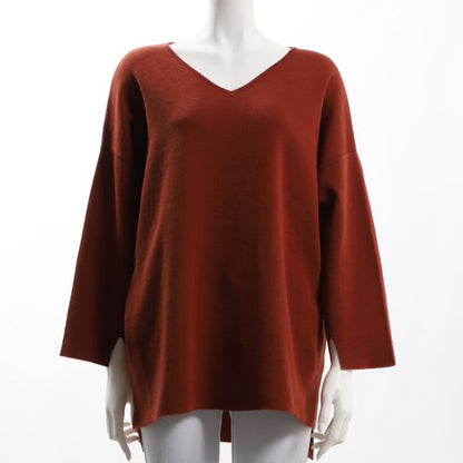 Vネックスリットニット