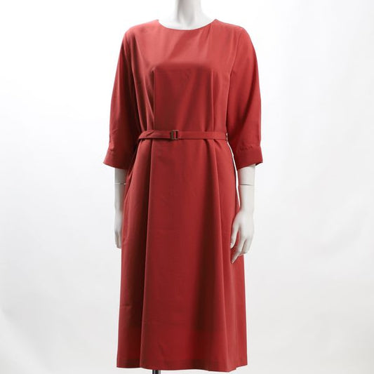 ウエストベルトシンプルワンピース