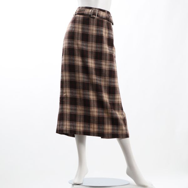 起毛感のあるチェック柄タイトスカート