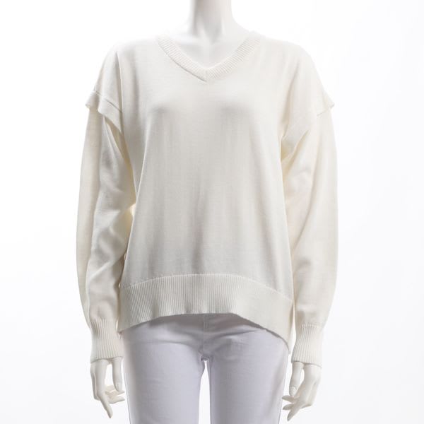 バックタックVネックニット