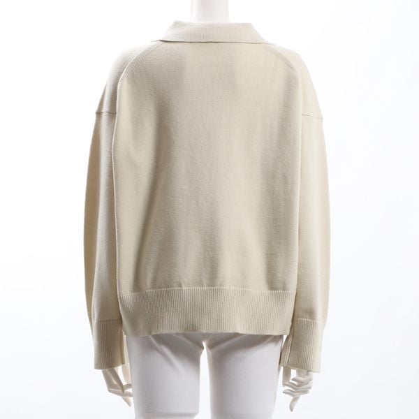 スキッパーネックドロップショルダーニット