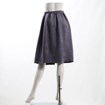 フェイクスウェードダブルボタンフレアスカート