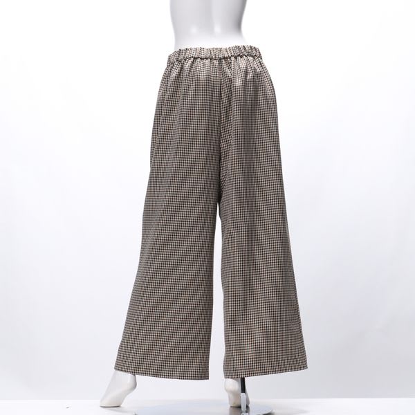 ガンクラブチェック柄ワイドパンツ