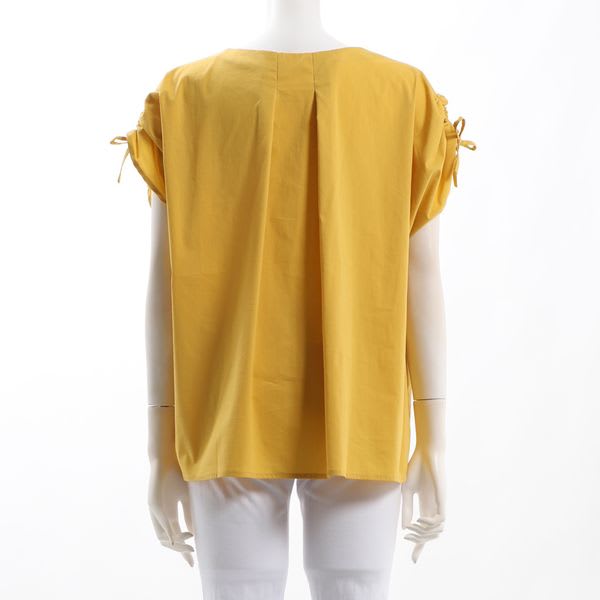 ドロストスリーブVネックブラウス