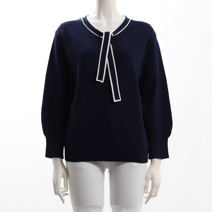 バイカラーボウタイハイゲージニット