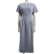 ウエストタックオープンフロントネックワンピース