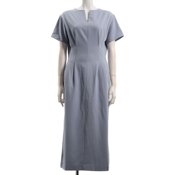 ウエストタックオープンフロントネックワンピース