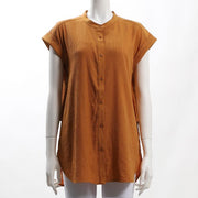 バックデザイン前開きブラウス