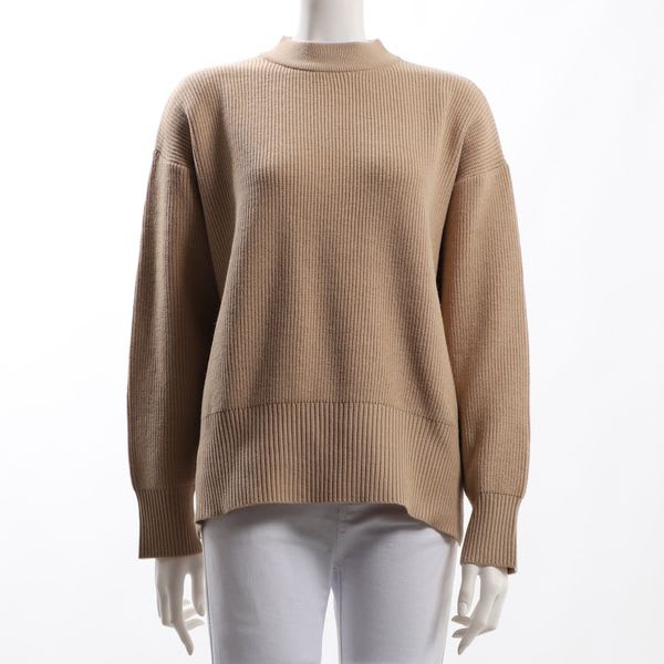 サイドスリットモックネックニット