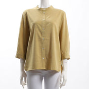 サイドスリットバンドカラーブラウス