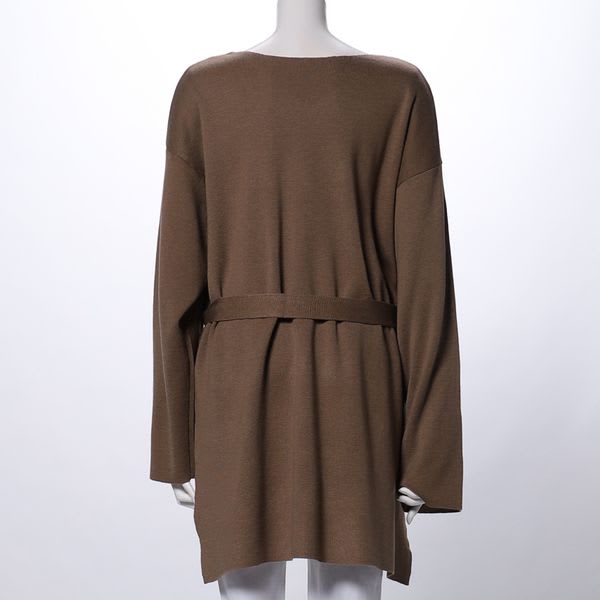 ドロップショルダーDカンベルト付きバックテールニット