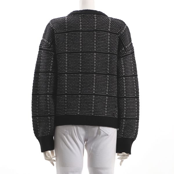 編み柄クルーネックニット