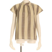 太めストライプ柄ブラウス