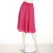麻調合繊ウエストリボンフレアスカート