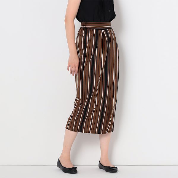 マルチストライプ柄タイトスカート
