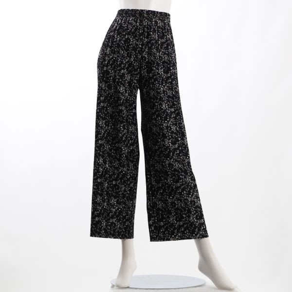 裏起毛総柄プリーツパンツ