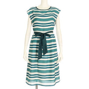 麻調マルチボーダー柄ワンピース