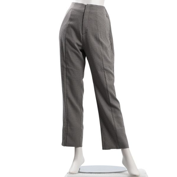 バックゴムジップアップ千鳥柄パンツ