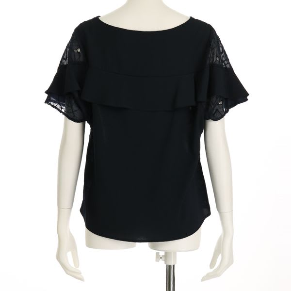 フラワー刺繍フリルブラウス