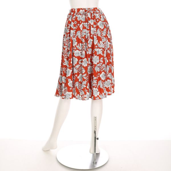 フラワープリントプリーツフレアスカート