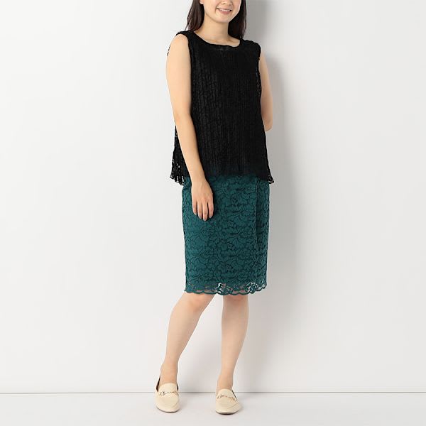 ラップ風総レーススカート