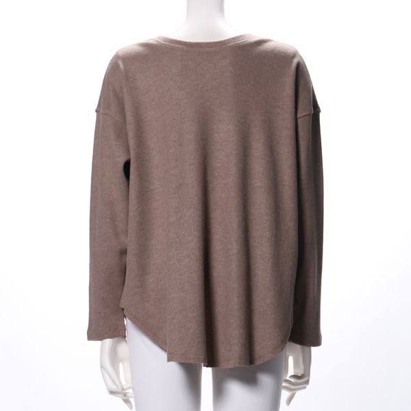 ドロップショルダーハートネックニット