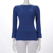 袖折り返しデザインリブニット