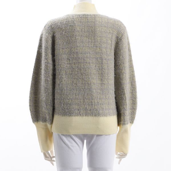 ツイード風デザインハイネックニット
