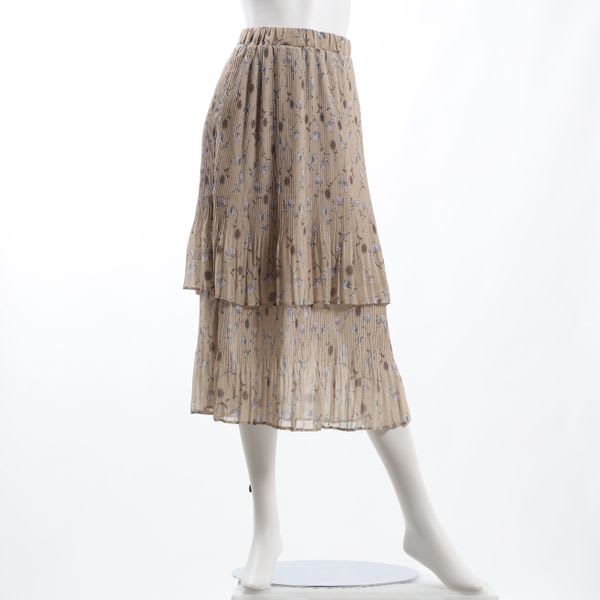 フリルプリーツ重ねスカート