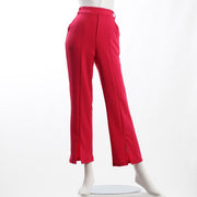 ウエスト総ゴムフロントスリットパンツ