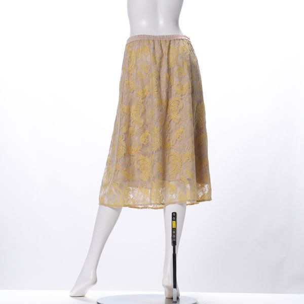 レース透け感フレアスカート