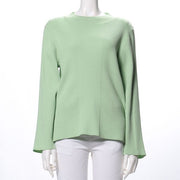 リブ切り替えサイドスリットニット