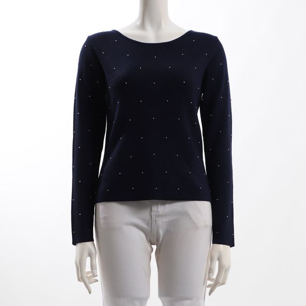 パールデザインリブニット