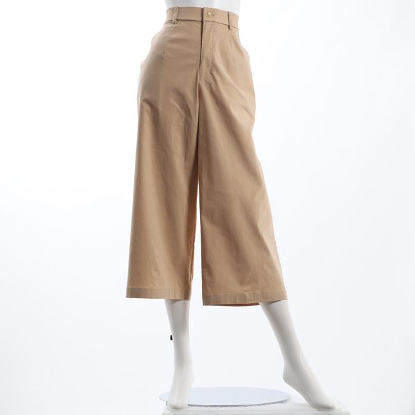 【ストレッチ】麻涼みリネン混ワイドパンツ