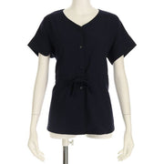 ドロストデザインボタンブラウス