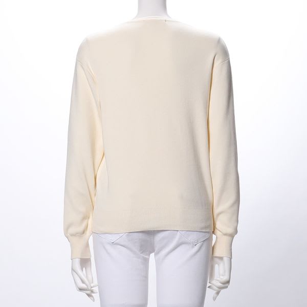 オープンフロントネックニット