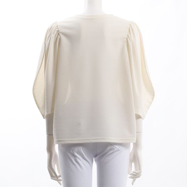 ギャザー付きスリーブカットソー