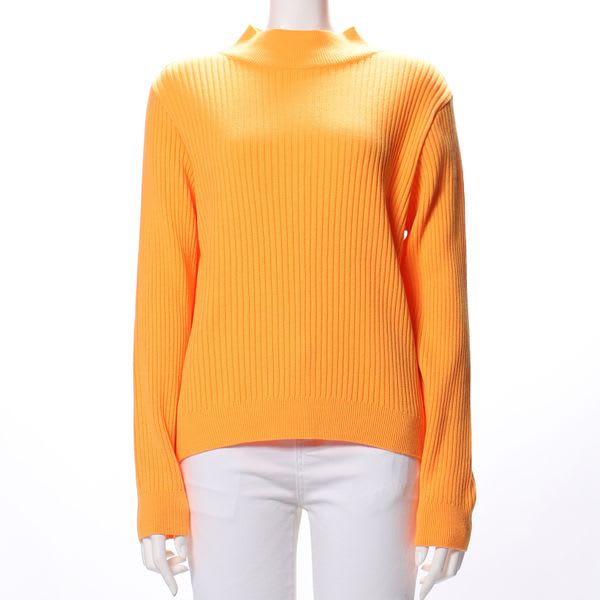 カラーハイネックリブニット