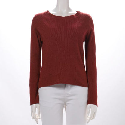 ラウンドネックリブニット