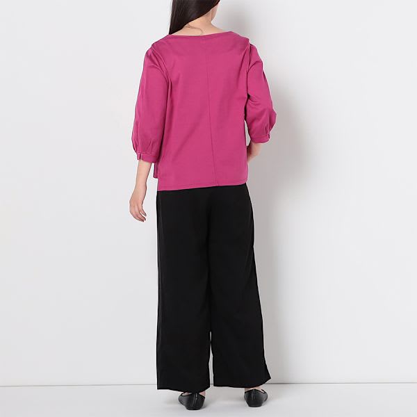 ボリュームスリーブサイドスリットカットソー