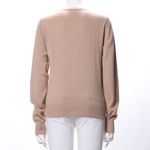 パールボタン前開きニットカーディガン